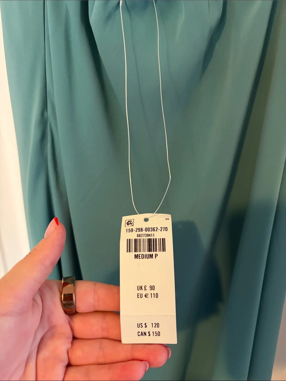 Abercrombie & Fitch Two-Tone Teal Maxi Slip Dress